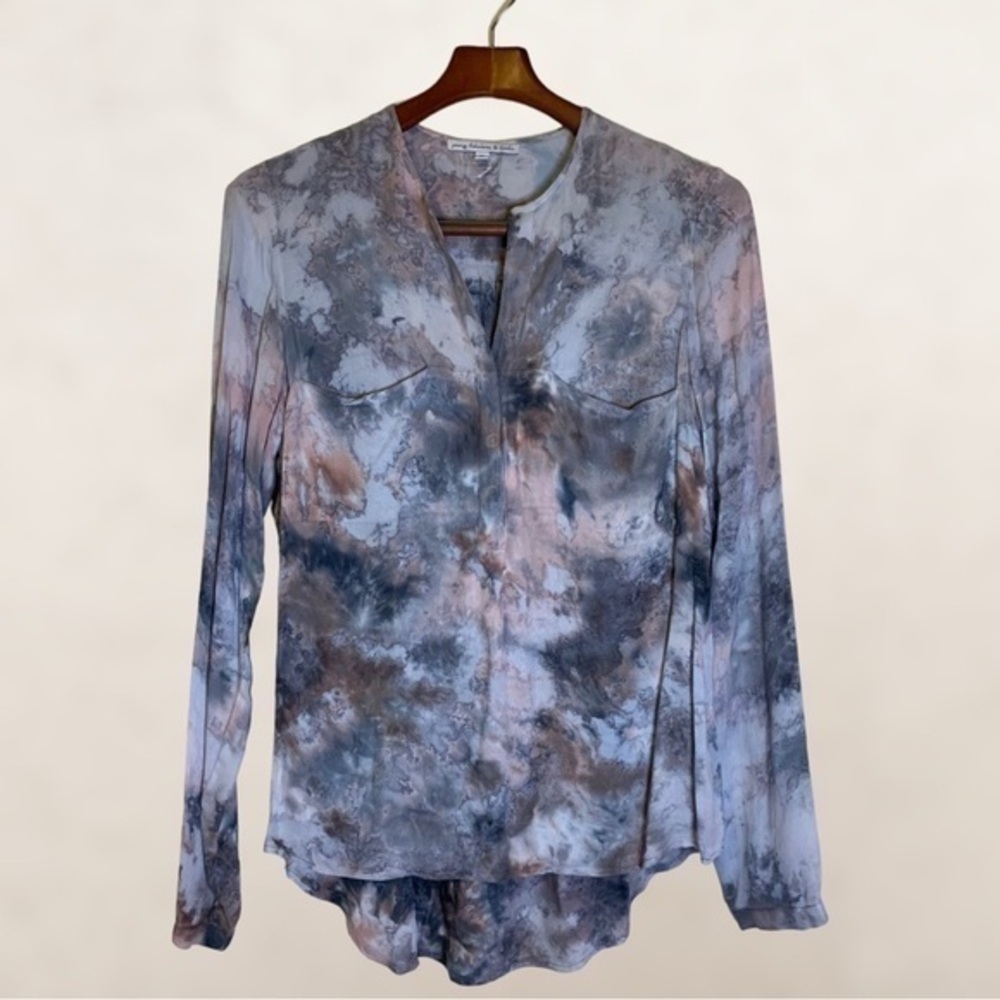 Young fabulous and broke tie dye long sleeve button down shirt tie dye S